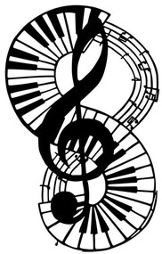 Διακοσμητικό Τοίχου Musical 899SKL2589 46x70cm Black Wallity Metal