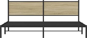 vidaXL Σκελετός Κρεβ. Χωρίς Στρώμα Sonoma Δρυς 193x203 εκ. Μεταλλικό