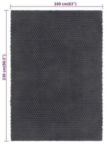 Χαλί Ορθογώνιο Ανθρακί 160x230 εκ. από Βαμβάκι - Ανθρακί