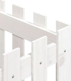 vidaXL Ζαρντινιέρα με Σχέδιο Φράχτη Λευκή 40 x 40 x 40 εκ. Μασίφ Πεύκο