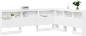 vidaXL Κεφαλάρι Αποθήκης με ράφι Λευκό 135 cm Επεξεργασμένο ξύλο