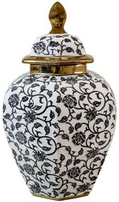 Βάζο Με Καπάκι 0050-225-001 26x39cm Multi-Black Κεραμικό