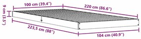 vidaXL Κρεβάτι δαπέδου Λευκό 100 x 220 cm Μασίφ ξύλο πεύκου