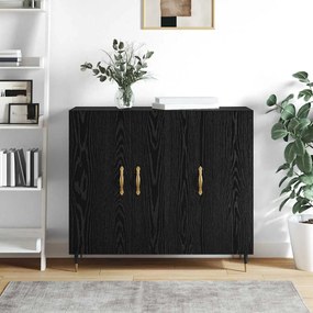 vidaXL Πλαϊνό γραφείο Μαύρο 90 x 34 x 80 εκ. Επεξεργασμένο ξύλο