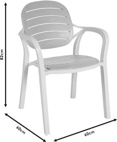 Καρέκλα - Πολυθρόνα Gentle PP λευκό-cappucino 57.5x58x84 εκ.