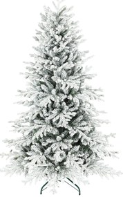 HOMCOM Τεχνητό Χριστουγεννιάτικο Δέντρο, 180cm Χριστουγεννιάτικο Δέντρο με Χιόνι, 1815 Κλαδιά, Αναδιπλούμενη Μεταλλική Βάση