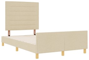 vidaXL Κρεβάτι Κρεμ 120x200 εκ Υφάσμα