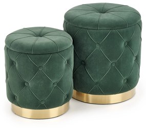 POLLY set of two stools, color: dark green DIOMMI V-CH-POLLY-PUFA-C.ZIELONY DIOMMI-60-21681