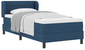 vidaXL Κρεβάτι Box Spring με Στρώμα Μπλε 90x200 εκ. Υφάσματος