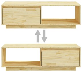 Τραπεζάκι Σαλονιού 110 x 50 x 33,5 εκ. από Μασίφ Ξύλο Πεύκου - Καφέ