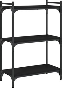 vidaXL Βιβλιοθήκη 3 Επιπέδων Μαύρη 60 x 30 x 86 εκ. από Επεξεργ. Ξύλο