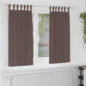 vidaXL Κουρτίνες 2 pcs Σκούρο καφέ Σκούρο καφέ Πολυεστέρας