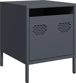 vidaXL Κομοδίνα 2 τεμ. Ανθρακί 35x39x43,5 εκ. από Χάλυβα