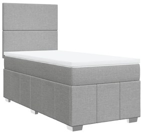 ΚΡΕΒΑΤΙ BOXSPRING ΜΕ ΣΤΡΩΜΑ ΑΝΟΙΧΤΟ ΓΚΡΙ 90X200 ΕΚ. ΥΦΑΣΜΑΤΙΝΟ 3293844