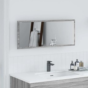 vidaXL Καθρέφτης μπάνιου  με φως LED Γκρι Σονόμα 90x8,5x37 εκ