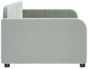 Καναπές Κρεβάτι Ανοιχτό Γκρι 90 x 190 εκ. Βελούδινος - Γκρι