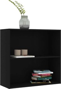 vidaXL Βιβλιοθήκη με 2 Ράφια Μαύρη 80x30x76,5 εκ. από Επεξ. Ξύλο