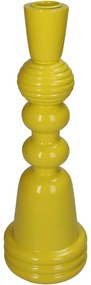Κηροπήγιο ArteLibre Κίτρινο Polyresin 10x10x30cm