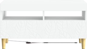 vidaXL Ντουλάπα LED Τηλεόρασης Λευκό Επεξεργασμένο Ξύλο
