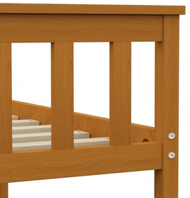 vidaXL Πλαίσιο Κρεβατιού Καφέ Μελί 120 x 200 εκ. από Μασίφ Ξύλο Πεύκου