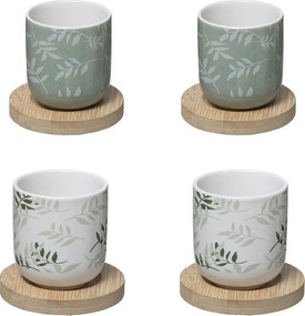 Φλυτζάνια Καφέ 130ml + Πιατάκια (Σετ 4τμχ) S-D Cup Green 173750