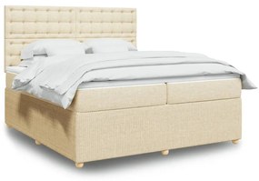 ΚΡΕΒΑΤΙ BOXSPRING ΜΕ ΣΤΡΩΜΑ ΚΡΕΜ 200X200 ΕΚ. ΥΦΑΣΜΑΤΙΝΟ 3292182