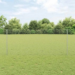 vidaXL Φράκτης με Στυλό Γαλβανισμένος χάλυβας 25 x 1 μ Ατσάλι