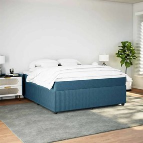 vidaXL Κρεβάτι Boxspring με Στρώμα Σκούρο Μπλε 180x200 εκ. Βελούδινο