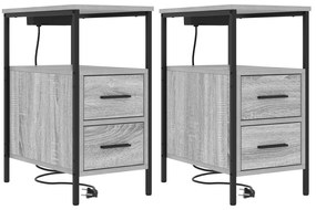 vidaXL Κουτιά Κρεβατοκάμαρας 2 pcs Γκρι sonoma 30 x 48 x 61 εκ