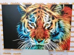Εικόνα του κεφαλιού μιας τίγρης σε αφηρημένο σχέδιο - 60x40