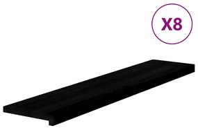 vidaXL Πατάκια Σκάλας 8 τεμ. Σκούρο Καφέ 120x25x2 cm Ξύλο Δρυός