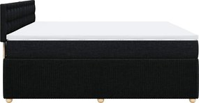vidaXL Κρεβάτι Boxspring με Στρώμα Μαύρο 180x200 εκ. Υφασμάτινο