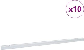 vidaXL Προστατευτικά ακμών σκάλας 10 pcs Ασημί 67 x 3.5 x 3 εκ.