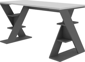 Γραφείο εργασίας Papillon Megapap χρώμα ανθρακί - λευκό 137x60x75εκ
