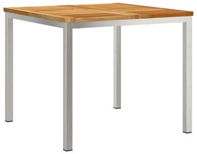 vidaXL Σετ Εξωτερικής Τραπέζης 5 pcs Καφέ Στερεό Ξύλο Τίκ