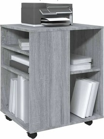 vidaXL Ντουλάπι Με Ροδάκια Γκρι Sonoma 60 x 53 x 72 εκ. Επεξεργ. Ξύλο
