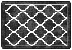 Χαλί Πλενόμενο Αντιολισθητικό Μαύρο και Λευκό 160 x 230 εκ. - Πολύχρωμο