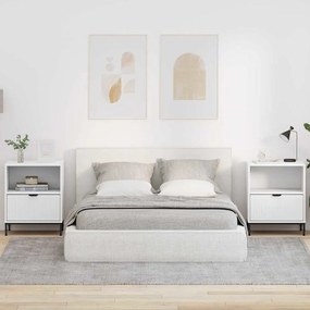 Κομοδίνα 2 pcs Λευκό 49 x 36 x 61 εκ Επεξεργασμένο ξύλο