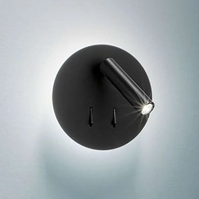 Φωτιστικό Τοίχου - Απλίκα 6702 N LC Ρυθμιζόμενο 3W &amp; 6W Led Φ15cm Black Perenz Μέταλλο