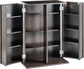 VEVOR Media Storage Cabinet 4 Layers Adjustable DVD Shelves 576 CDs Espresso