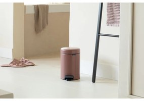 Κάδος με πεντάλ Brabantia NewIcon 1008837, 3 L, Ομαλό κλείσιμο, Αντιολισθητική βάση, Σατινέ φινίρισμα, Καφέ