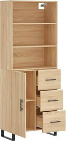 vidaXL Ντουλάπι Sonoma δρυς 69,5 x 34 x 180 εκ. από Επεξεργασμένο Ξύλο