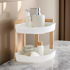 Ραφιέρα μπάνιου γωνιακή bamboo 2 ράφια Υ27x23x23εκ.