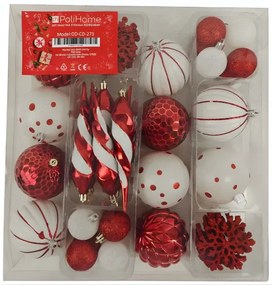 Σετ πλαστικά στολίδια Peppermint 50 τεμάχια