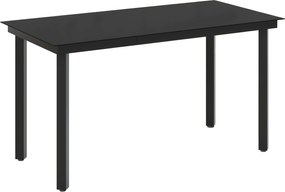 vidaXL Σετ Τραπέζι Καναπέ 5 pcs PE Ρατάν και Ατσάλι με Σκόνη