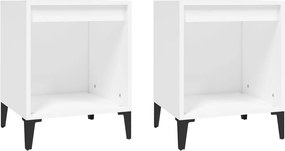 vidaXL Κομοδίνα 2 τεμ. Λευκά 40 x 35 x 50 εκ.