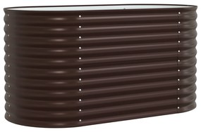 vidaXL Κήπος Υψηλό Κρεβάτι Καφέ 160x80x81 εκ Γαλβανισμένο Χάλυβα