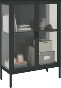 vidaXL Ντουλάπι Μαύρο 75 x 35 x 105 εκ. από Γυαλί και Ατσάλι