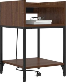 vidaXL Κομοδίνο 2 pcs Καφέ δρυς 40 x 40 x 61 εκ Επεξεργασμένο ξύλο