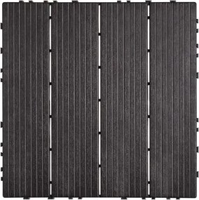 VEVOR Interlocking Deck Tiles 36 Pack 12"x12" Waterproof for Porch Dark Brown